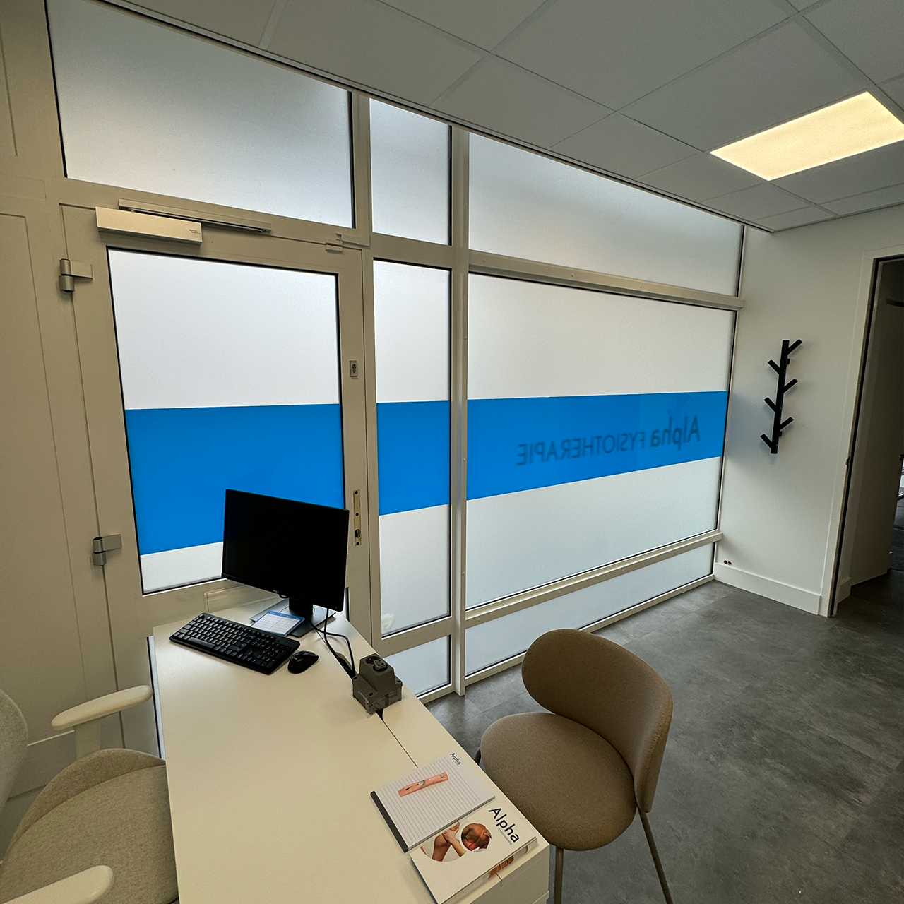 Alpha Fysiotherapie – Glasfolie binnen